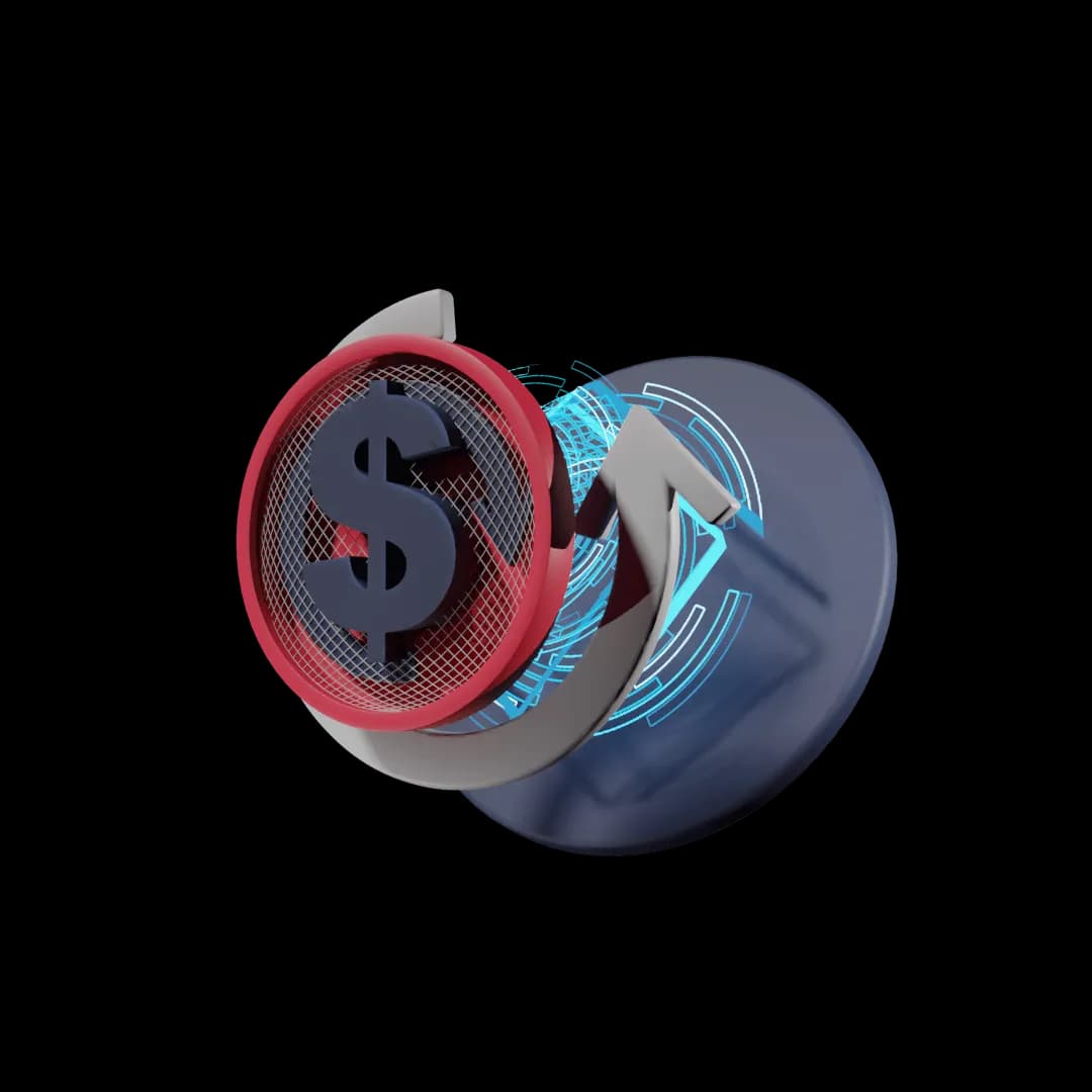 3D Revenue Cycle Management Graphic with financial cycle visualization